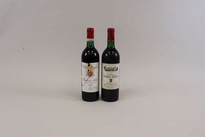 deux bouteilles de vin posées l'une à côté de l'autre sur une surface blanche