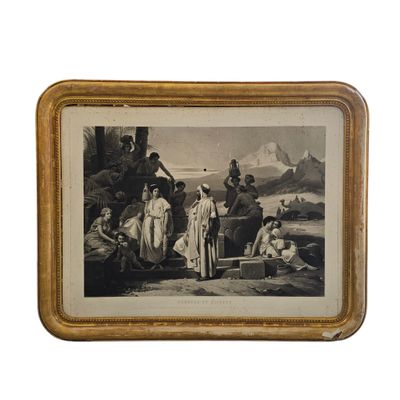 an old black and white photo of a group of people on a beach