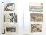 an open book with pictures of people and animals on it