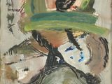 une image représentant un tableau d'une chaise avec une assise verte