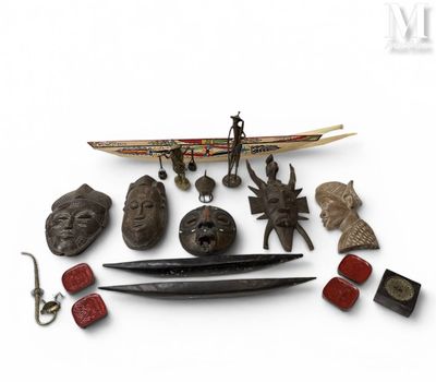 many different items that are displayed on a white surface