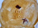a picture of a plate with a cat face on it