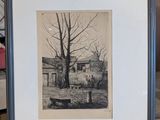 une photo d'une photo représentant une maison, dans un cadre