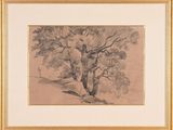 an image of a drawing of a tree on a hill