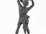 statue of a man with a bird on his shoulder