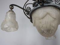 MULLER Frères à LUNEVILLE Lustre à monture en laiton à trois… (photo 4)