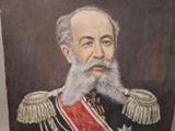 painting of a man with a long beard wearing a military uniform
