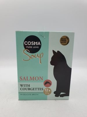 COSMA - Soupe pour chat - Saumon et courgettes - Sans céréal…
