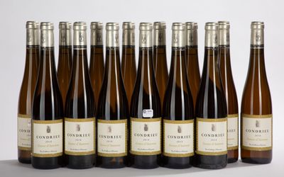 six bouteilles de vin sont alignées sur une surface blanche