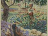 an image of a painting of a man and a woman in a garden