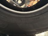 a close up of a tire on the ground