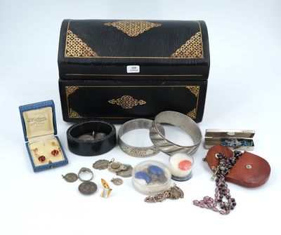 a black box that has many different items in it