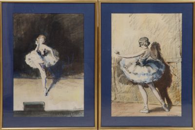 deux tableaux représentant une ballerine et une danseuse sur scène
