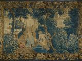 an image of a tapestry hanging on a wall in a room