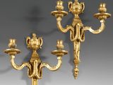 paire d'appliques murales anciennes en laiton