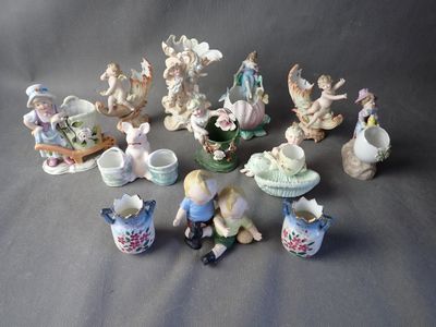 a lot of figurines that are sitting on a table