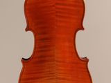 an old violin with a wooden back and a long neck