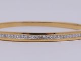 14k yellow gold diamond bang bracelet