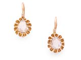 boucles d'oreilles pendantes en quartz rose, en argent sterling plaqué or rose