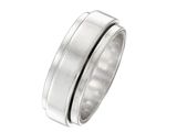 a close up of a silver ring on a white background