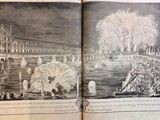 an open book with a picture of a city on it