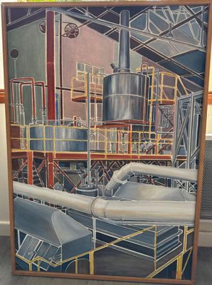 a picture of a picture of a factory with pipes and pipes