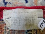 a close up of a label on a rug with a price tag on it