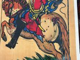 une photo d'une photo d'un homme sur un cheval