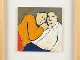 une image représentant un tableau où deux personnes s'étreignent