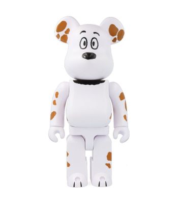 a white bear with brown spots on it ' s body