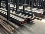 a large amount of steel bars in a warehouse