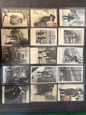 a picture of a display of old photos in a black frame