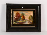 an image of a picture of a painting in a black frame