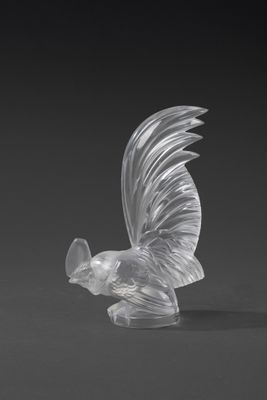 LALIQUE France Mascotte automobile « Coq nain » en cristal m…