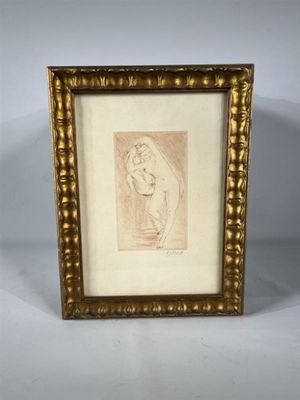 l'image d'un tableau représentant une femme, dans un cadre doré