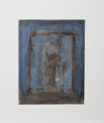 une image représentant un tableau où l'on voit un homme debout dans une embrasure de porte