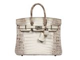 an image of a white bag with a lock on it