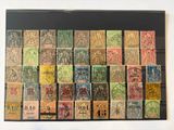 a picture of a collection of stamps on a wall