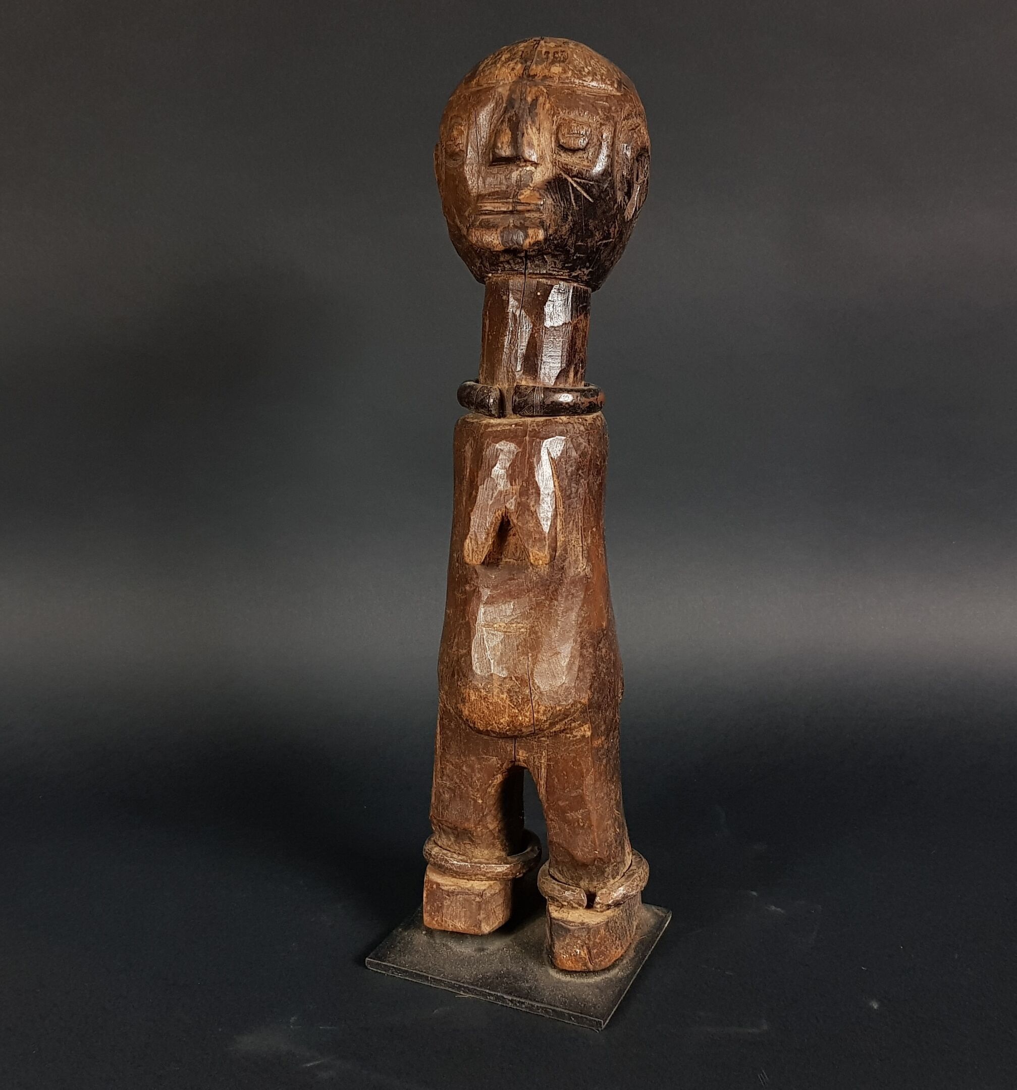 Statue Gouin Burkina Faso - Rare Tronc Féminin en Bois et Bronze