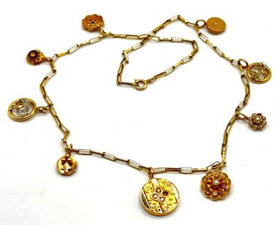 Collier ras-de-cou or jaune 18k/ 750ml agrémenté de multiple…