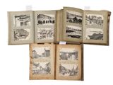 an open book with pictures of buildings and buildings on it
