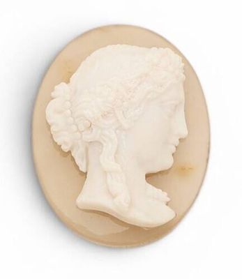an image of a woman ' s profile is shown in a carved cameo