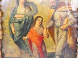 une photo d'un tableau représentant une femme et un homme