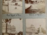 several old black and white photos of a street in paris