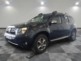 a picture of a dark colored suv parked in a showroom
