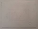 a drawing on the wall of a room with a picture on it