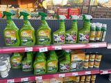 many bottles of cleaning products on the shelves in the store