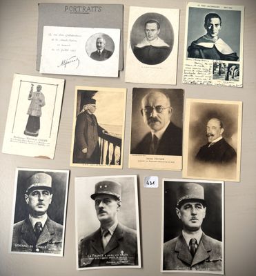many old photographs of men and women on the wall
