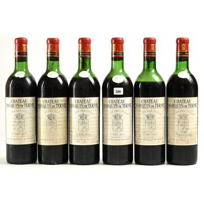 6 Btles Château MARQUIS DE TERME, Margaux, 1970. - Photo 1