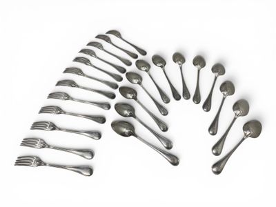 a lot of spoons and forks arranged in a circle